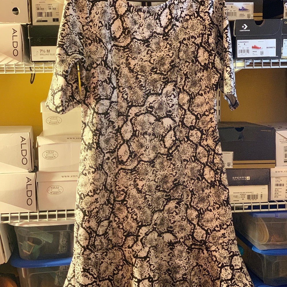 Express Python Print Peplum Dress - Picture 3 of 5